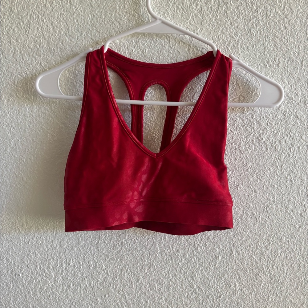 Red leopard print carbon38 sports bra size XS